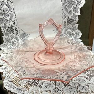 Pink Depression Glass Sandwich Plate